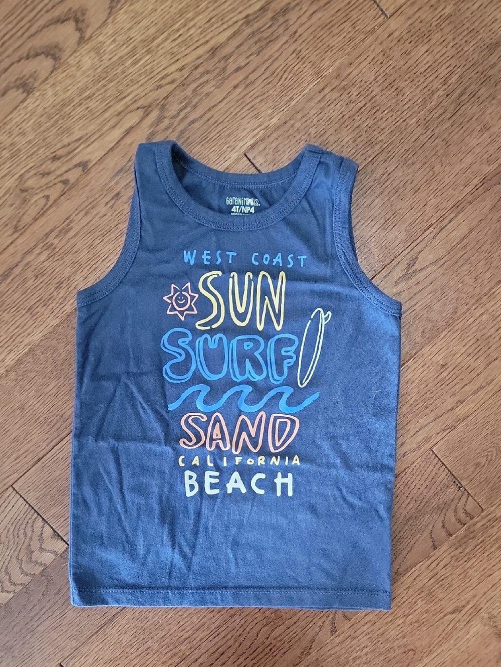 Garanimals Navy Graphic 'Sun Surf Sand Beach' Tank Top